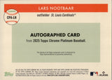 2025 Lars Nootbaar Topps Chrome Platinum Anniversary ORANGE REFRACTOR AUTO 13/25 AUTOGRAPH #CPA-LN St. Louis Cardinals