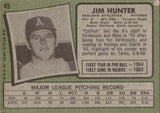1971 Jim Hunter Topps #45 Oakland A's BV$30
