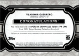 2021 Vladimir Guerrero Topps Museum Collection SUPERSTAR SHOWPIECES AUTOGRAPH 12/25 AUTO #SS-VG Montreal Expos