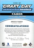 2024-25 Brock Faber Upper Deck SP Game Used DRAFT DAY MARKS AUTOGRAPH 33/35 AUTO #DDM-BF Los Angeles Kings