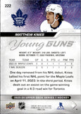 2023-24 Matthew Knies Upper Deck SERIES ONE YOUNG GUNS ROOKIE RC #222 Toronto Maple Leafs
