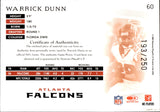 2007 Warrick Dunn Donruss Threads GAME-USED JERSEY 193/250 #60 Atlanta Falcons