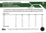 2023-24 Giannis Antetokounmpo Topps Chrome BLUE REFRACTOR 70/75 #15 Milwaukee Bucks