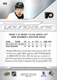 2024-25 Matvei Michkov Upper Deck SERIES TWO YOUNG GUNS ROOKIE RC #492 Philadelphia Flyers 1