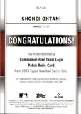 2023 Shohei Ohtani Topps COMMEMORATIVE TEAM LOGO PATCH RELIC #TLP-SO Los Angeles Angels