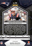 2024 Christian Gonzalez Panini Mosaic BLUE NO HUDDLE PRIZM 6/75 #154 New England Patriots