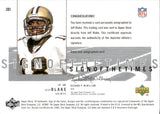 2001 Jeff Blake Upper Deck SP Authentic SIGN OF THE TIMES AUTOGRAPH AUTO #JB1 New Orleans Saints