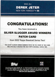 2022 Derek Jeter Topps SERIES TWO SILVER SLUGGER AWARD WINNERS PATCH CARD #SSA-DJ New York Yankees