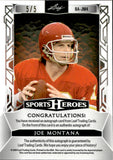 2024 Joe Montana Leaf Sports Heroes ORANGE AUTOGRAPH 5/5 AUTO #BA-JM4 Kansas City Chiefs