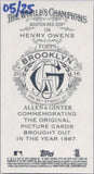 2016 Henry Owens Topps Allen & Ginter MINI BROOKLYN BACK HAND NUMBERED 5/25 #134 Boston Red Sox