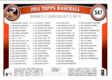 2011 Albert Pujols Topps COGNAC DIAMOND ANNIVERSARY SERIES 2 CHECKLIST #547 St. Louis Cardinals