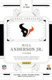 2025 Will Anderson Jr. Panini National Treasures SUNDAY TREASURES PATCH 25/99 #ST-WAJ Houston Texans