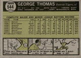 1961 George Thomas Topps ROOKIE RC #544 Detroit Tigers 2 BV$50 *HIGH NUMBER*