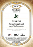 2026 Nick Kurtz Topps Tier One BRK OUT AUTOGRAPH 17/75 AUTO #BOA-NK Oakland A's