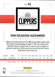 2018-19 Shai Gilgeous-Alexander Panini Chronicles ROOKIE RC #113 Los Angeles Clippers 3