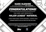2022 Mark McGwire Topps SERIES ONE MAJOR LEAGUE MATERIAL GAME-USED JERSEY #MLM-MMC St. Louis Cardinals