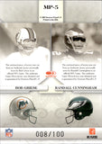 2007 Bob Griese Randall Cunningham Donruss Leaf Limited MATCHING POSITIONS GAME-WORN JERSEYS 8/100 #MP-5 Miami Dolphins Philadelphia Eagles