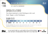 2023 Julio Rodriguez Topps X J-ROD PLAYER-WORN MEMORABILIA JERSEY 13/199 #JR5-R Seattle Mariners