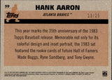 2018 Hank Aaron Topps SILVER PACK 1983 DESIGN ORANGE MOJO REFRACTOR 23/25 #39 Atlanta Braves