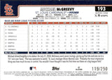 2025 Michael McGreevy Topps SERIES ONE PURPLE HOLO FOIL ROOKIE 119/250 RC #193 St. Louis Cardinals