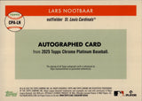 2025 Lars Nootbaar Topps Chrome Platinum BLUE TOILE REFRACTOR AUTOGRAPH 10/99 AUTO #CPA-LN St. Louis Cardinals