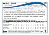 2014 Yasiel Puig Topps HANDS ON HIPS SP PHOTO VARIATION #331 Los Angeles Dodgers