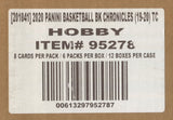 2019-20 Panini Chronicles Hobby Basketball Hobby, 12 Box Case
