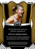 2025 Aryna Sabalenka Leaf Metal PLATINUM BLUE PRISMATIC AUTOGRAPH 42/65 AUTO #MA-AS2 TENNIS