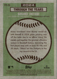 2025 Shohei Ohtani Topps Heritage THROUGH THE YEARS HOLO #TTY-25 Los Angeles Dodgers