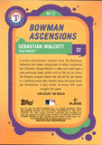 2024 Sebastian Walcott Bowman Chrome BOWMAN ASCENSIONS ORANGE MOJO REFRACTOR 2/25 #BA-12 Texas Rangers
