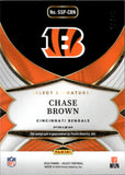 2024 Chase Brown Panini Select SIGNATURES RED PRIZM 40/75 AUTOGRAPH AUTO #SSP-CBN Cincinnati Bengals