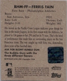 2001 Ferris Fain Bowman Heritage ORIGINAL SHIBE PARK SEAT RELIC #BHM-FF Philadelphia Athletics 1