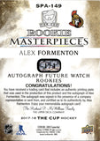 2017-18 Alex Formenton Upper Deck The Cup AUTOGRAPH ROOKIE MASTERPIECES BLACK PRINTING PLATE 1/1 ONE OF ONE AUTO RC #SPA-149 Ottawa Senators