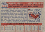 1957 Dean Stone Topps #381 Boston Red Sox BV$8 1