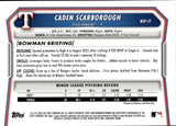 2026 Caden Scarborough Bowman Chrome Prospects 1ST BOWMAN BURGUNDY MOJO REFRACTOR 11/275 #BCP-17 Texas Rangers