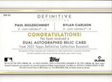 2022 Paul Goldschmidt Dylan Carlson Topps Definitive Collection DUAL AUTOGRAPH RELIC AUTO JERSEY 27/35 #DAR-GC St. Louis Cardinals
