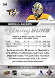 2023-24 Yaroslav Askarov Upper Deck SERIES 1 YOUNG GUNS ROOKIE RC #204 Nashville Predators 2