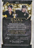 2023 Mario Lemieux Jaromir Jagr Leaf In The Game Used DUAL RELIC 1/25 JERSEY #GDR-9 Pittsburgh Penguins