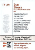 2003 Lou Brock Topps Tribute PERENNIAL ALL-STAR GAME-WORN JERSEY #TR-LBU St. Louis Cardinals