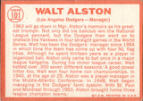 1964 Walt Alston Topps #101 Los Angeles Dodgers BV$15