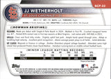 2025 JJ Wetherholt Bowman CHROME PROSPECT 1ST BOWMAN REPTILIAN REFRACTOR #BCP-22 St. Louis Cardinals