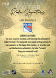 2025-26 Gabe Perreault Upper Deck Artifacts TOP TIER ROOKIE SIGNATURES AUTOGRAPH RC AUTO #TTR-GP New York Rangers