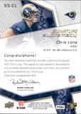 2008 Chris Long Upper Deck SPx SIGNATURE SUPREMACY AUTOGRAPH ROOKIE AUTO RC #SS-CL St. Louis Rams