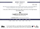 2022 Mike Trout Topps X DEREK JETER CALL OF THE CAPTAIN SILVER 68/99 #36 Anaheim Angels