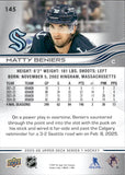 2025-26 Matty Beniers Upper Deck SERIES ONE HIGH GLOSS 8/10 #145 Seattle Kraken