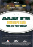 2025 Tyler Soderstrom Topps MAJOR LEAGUE MATERIAL AUTOGRAPH JERSEY RELIC 30/30 AUTO #MMAU-TS Oakland A's