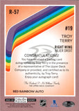 2023-24 Troy Terry OPC Platinum RETRO RED RAINBOW AUTOGRAPH AUTO #R-57 Anaheim Ducks