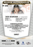 2024-25 Zack Ostapchuk OPC Platinum SUNSET ROOKIE AUTOGRAPH RC AUTO #R-ZO Ottawa Senators