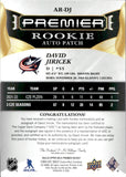 2022-23 David Jiricek Upper Deck Premier ROOKIE AUTO PATCH 179/249 RC AUTO #AR-DJ Columbus Blue Jackets