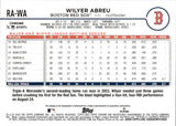 2024 Wilyer Abreu Topps Chrome ROOKIE AUTOGRAPH RC AUTO #RA-WA Boston Red Sox